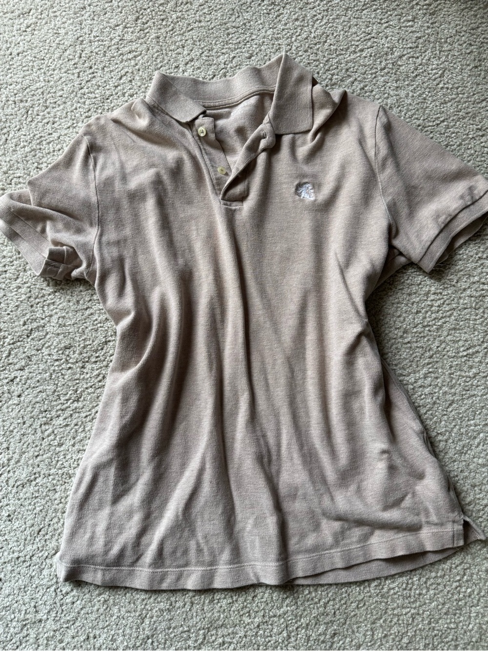 Express Women's Button-Down Polo in Light Taupe soft Y2K sleeveless